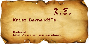 Krisz Barnabás névjegykártya