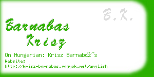 barnabas krisz business card